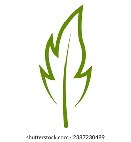 Green eco leaf in shape fire flame leaf symbol rebirth