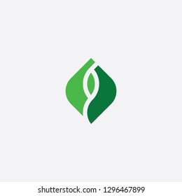 green eco leaf sign element vector symbol design