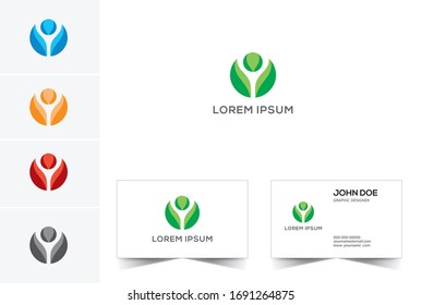 Green Eco Leaves Logo design vector template.