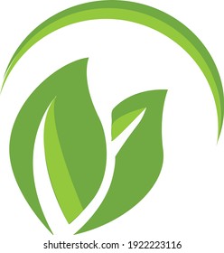 Green Eco Leaves Logo design vector template. Natural Organic cosmetics spa medicine Logotype concept icon