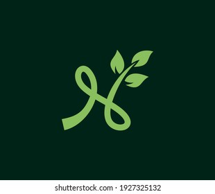 Green eco Letter N Logo Template Design