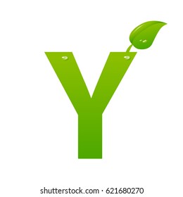 Green eco letter Y vector illiustration