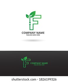 Green eco letters F Logo Icon Template. Illustration vector graphic. Design concept leaves power energy With Initial F Letter Logo Design. Perfect for corporate, technology, initial.