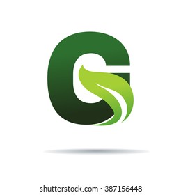 Green Eco Letters G Logo Leaves Stock Vector (Royalty Free) 387156448