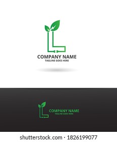Green eco letters L Logo Icon Template. Illustration vector graphic. Design concept leaves power energy With Initial L Letter Logo Design. Perfect for corporate, technology, initial.
