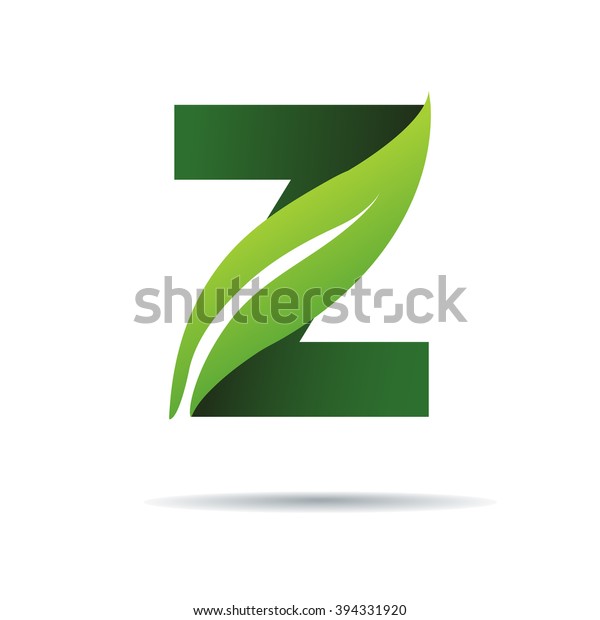 緑のエコ文字zのロゴと葉 Symbol アルファベット 植物 自然 の
