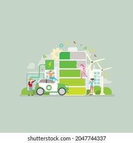 Green Eco Lifestyle Vector Concept Illustration