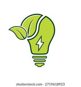 Projeto de sustentabilidade energética da folha da lâmpada ecológica