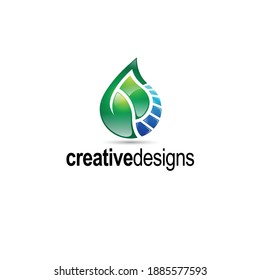 Green eco logo design template. Leaf, nature, environment symbol.