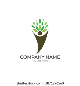 Diseño de logotipo ecológico verde plantilla vectorial imagen de fondo