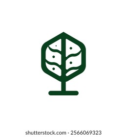 green eco logo tree vector