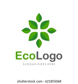 Green eco logo vector