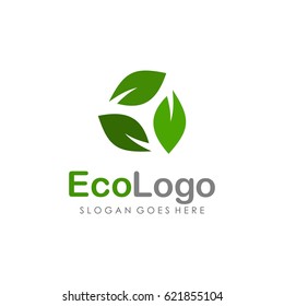 Green eco logo vector