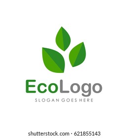 Green eco logo vector