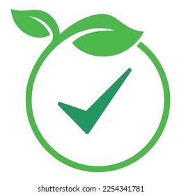 Green Eco Loop Leaf Check Mark Logo Vectorart