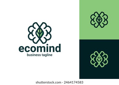 green eco mind logo vector