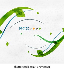 Green eco nature minimal floral concept | flying leaves | nature flying leaves template