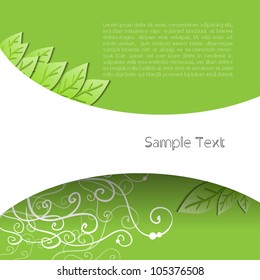 Green eco nature modern abstract creative vector business spring background with leaf