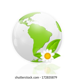 Green eco planet concept vector illustration