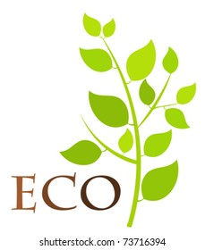 Green eco plant - vector illustration