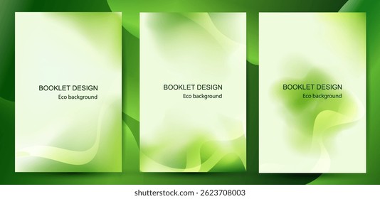 Green Eco Poster Set. Minimal Green white fluid with wave gradient background - Powered by Shutterstock - Get 15% off with code: PIKWIZARD15