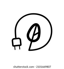Icono de enchufe ecológico verde. Energía verde. Vector de fondo aislado. EPS 10.