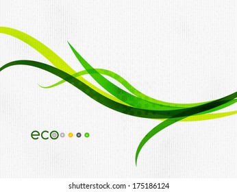 Green eco rainbow on textile texture
