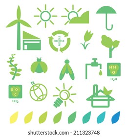 Green eco recycle and nature energy concept icon