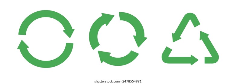 green eco recycling icon label set