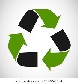 Green eco recycling symbol icon