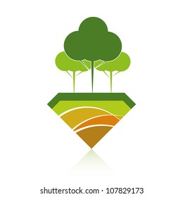 Green ECO reforestation concept. Green forest and earth.