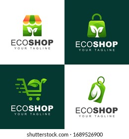 green eco shop logo bundle