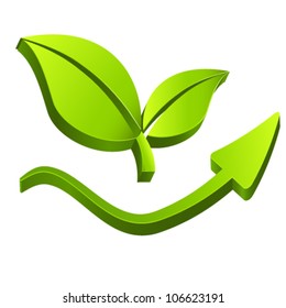 green eco sign - vector illustration