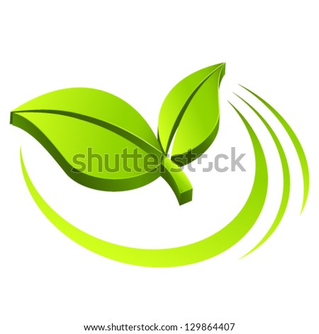 green eco sign - vector illustration
