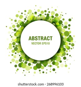 Green - Eco Spring Abstract Circle Frame Design Element, vector illustration 