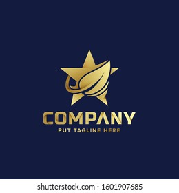 Green eco star logo Template for company