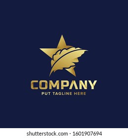 Green eco star logo Template for company