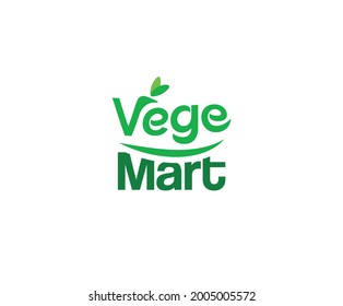 Green eco store logo, organic food market symbol, icon, vege, fruits brand grocery