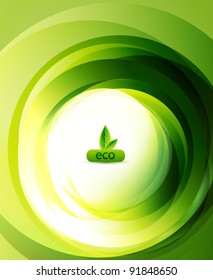 Green eco swirl abstract background