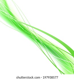 Green eco swoosh lines folder concept. Vector illustration