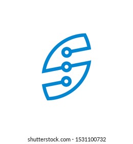 Green eco Technology logo design, pure tech icon vector