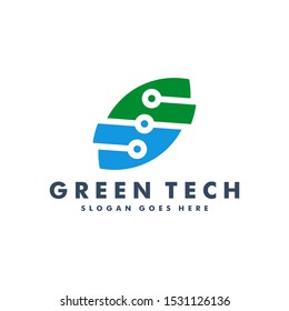 Green Eco Technology Logo Design Pure Stock Vector (Royalty Free ...