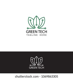 green eco technology logo template design vector