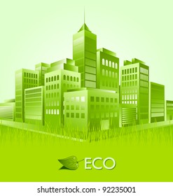 Green eco town suitable for ecologic purposes