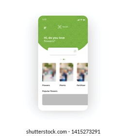 Green eco UI, UX, GUI screen for mobile apps design. Modern responsive user interface design of mobile applications including ecology screen