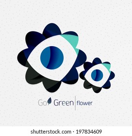 Green eco unusual background concept - llustration of flowers