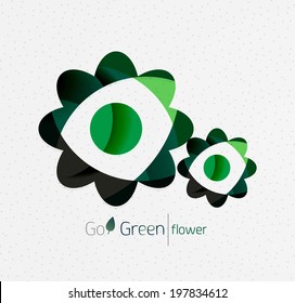 Green eco unusual background concept - llustration of flowers