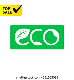 Green eco vector icon for veb and mobile
