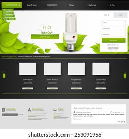 Green eco vector website template 