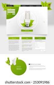 Green eco vector website template